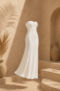 Size Large Vestido blanco sin tirantes Ella