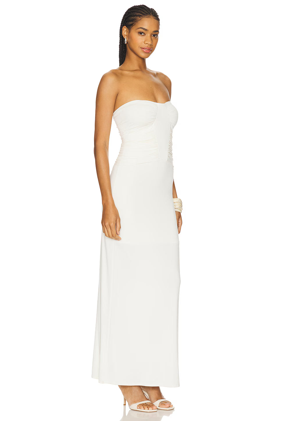 Size Large Vestido blanco sin tirantes Ella