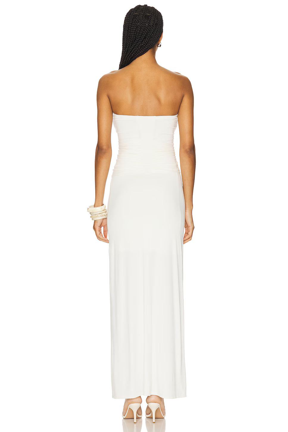 Size Large Vestido blanco sin tirantes Ella